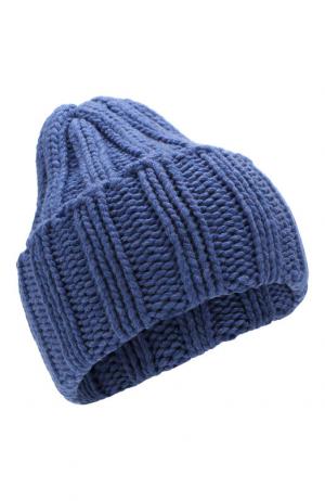 Кашемировая шапка фактурной вязки Inverni. Цвет: синий