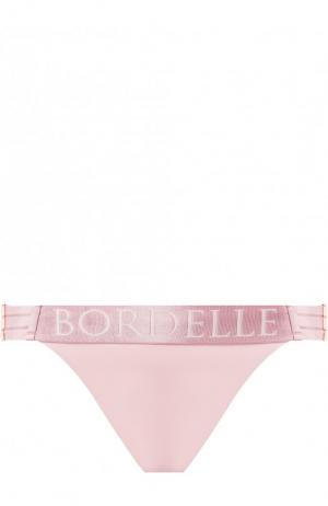 Однотонные трусы-слипы с логотипом бренда Bordelle. Цвет: розовый