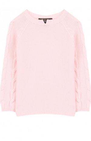 Кашемировый пуловер с фактурным узором Loro Piana. Цвет: светло-розовый