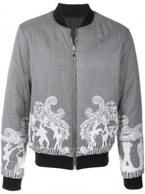 Куртка-бомбер  с полосатым узором Versace Collection. Цвет: чёрный