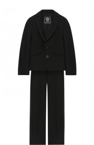Шерстяной костюм с пиджаком на двух пуговицах Dal Lago. Цвет: черный