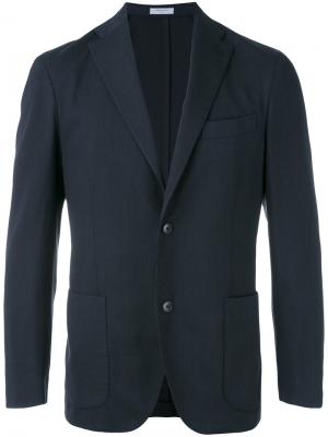 Приталенный пиджак Boglioli. Цвет: синий