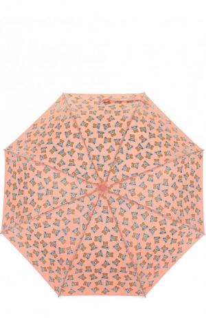 Складной зонт с принтом Moschino. Цвет: розовый