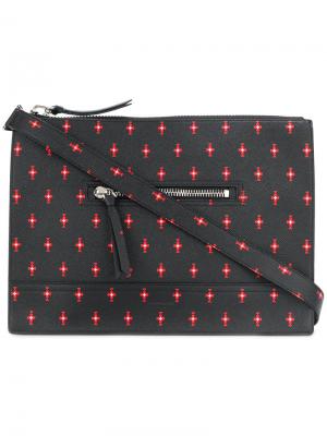 Сумка-почтальонка с геометрическим узором Givenchy. Цвет: чёрный