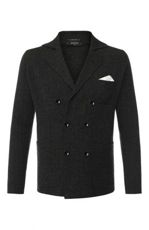 Двубортный пиджак из шерсти Svevo. Цвет: темно-серый