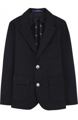 Пиджак на двух пуговицах Polo Ralph Lauren. Цвет: синий