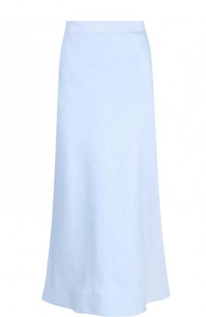 Однотонная хлопковая юбка-миди Tegin. Цвет: голубой
