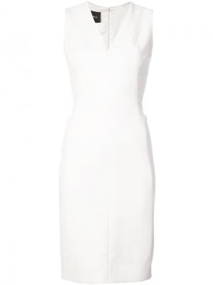 Платье с V-образным вырезом Akris. Цвет: белый