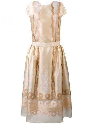 Платье с панельным дизайном Fendi. Цвет: телесный