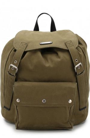 Текстильный рюкзак с накладным карманом Saint Laurent. Цвет: хаки