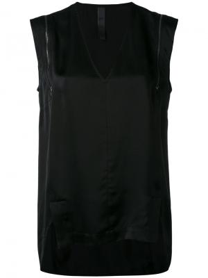 Блузка шифт с молнией Ilaria Nistri. Цвет: чёрный