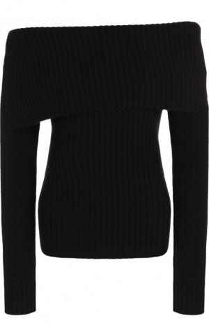 Вязаный пуловер из смеси шерсти и кашемира с открытыми плечами Pringle Of Scotland. Цвет: черный