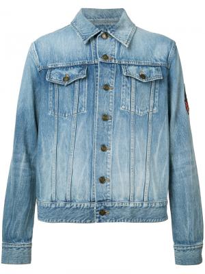 Джинсовая куртка с нашивкой Saint Laurent. Цвет: синий