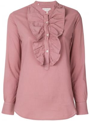 Блузка хенли с оборкой Officine Generale. Цвет: розовый и фиолетовый