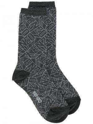 Носки с логотипом Kenzo. Цвет: серый