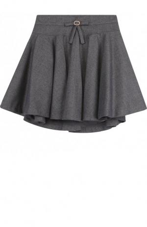 Мини-юбка свободного кроя с декором на поясе Aletta. Цвет: темно-серый