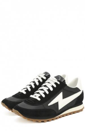 Комбинированные кроссовки с контрастной шнуровкой Marc Jacobs. Цвет: черный