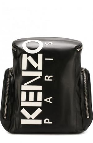 Кожаный рюкзак с логотипом бренда Kenzo. Цвет: черный