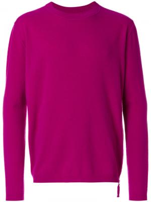 Классический трикотажный свитер Laneus. Цвет: розовый и фиолетовый