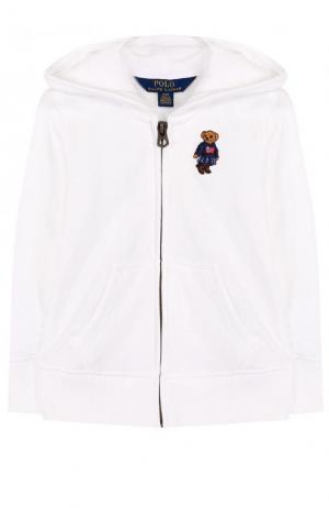 Спортивный кардиган на молнии с капюшоном Polo Ralph Lauren. Цвет: белый