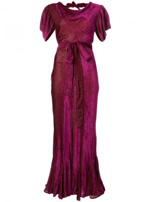 Вечернее платье с поясом Attico. Цвет: розовый и фиолетовый