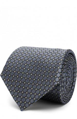 Шелковый галстук с узором Canali. Цвет: серый