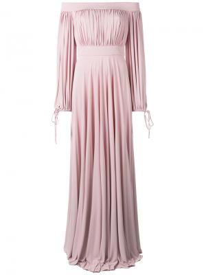 Длинное платье с открытыми плечами Alexander McQueen. Цвет: розовый и фиолетовый