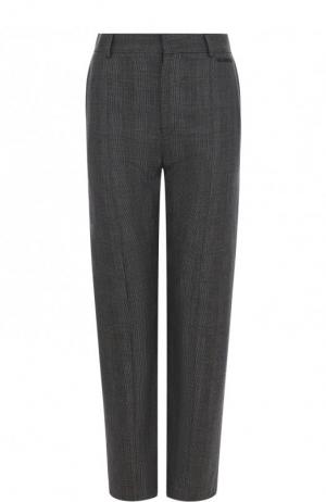 Укороченные шерстяные брюки со стрелками Vetements. Цвет: серый