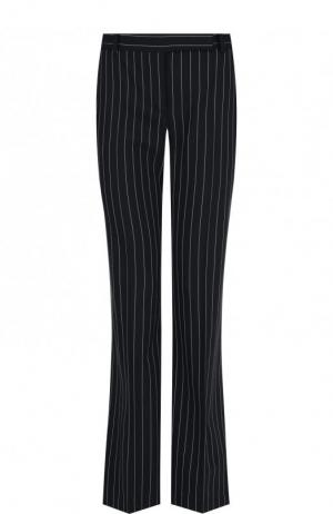Расклешенные шерстяные брюки в полоску Alexander McQueen. Цвет: черно-белый