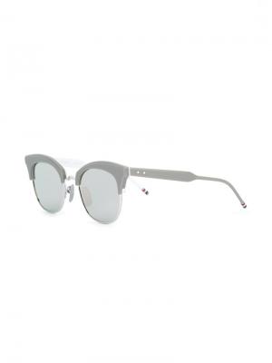 Солнцезащитные очки с оправой кошачий глаз Thom Browne Eyewear. Цвет: серый