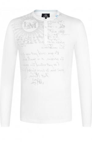 Хлопковая футболка-хенли с длинными рукавами La Martina. Цвет: белый