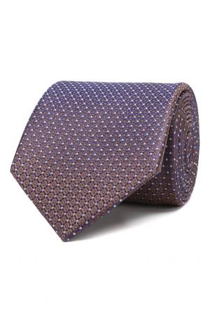 Шелковый галстук с узором Eton. Цвет: коричневый