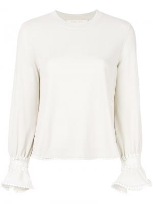 Расклешенная блузка с отделкой шитьем See By Chloé. Цвет: белый