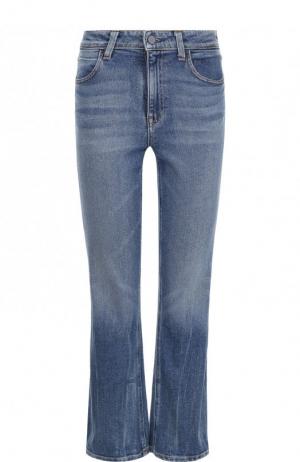 Укороченные расклешенные джинсы с потертостями Denim X Alexander Wang. Цвет: синий