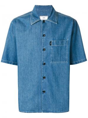 Джинсовая рубашка с короткими рукавами Ami Alexandre Mattiussi. Цвет: синий