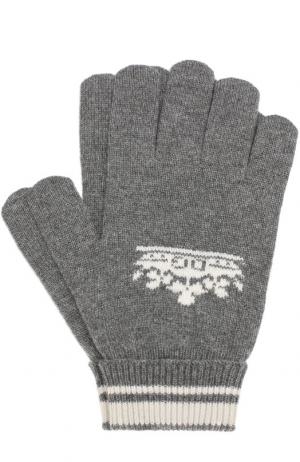 Кашемировые вязаные перчатки Dolce & Gabbana. Цвет: серый