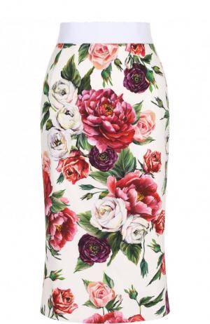 Юбка-карандаш с эластичным поясом и принтом Dolce & Gabbana. Цвет: разноцветный