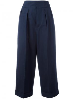 Укороченные классические брюки Marni. Цвет: синий