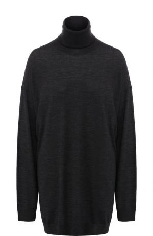 Шерстяной пуловер свободного кроя с высоким воротником Acne Studios. Цвет: темно-серый