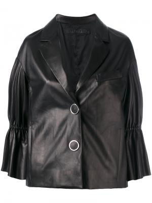 Куртка на пуговицах с баской рукавах Drome. Цвет: чёрный
