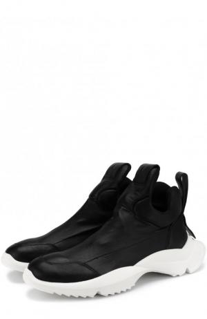 Кожаные кроссовки без шнуровки Cinzia Araia. Цвет: черный