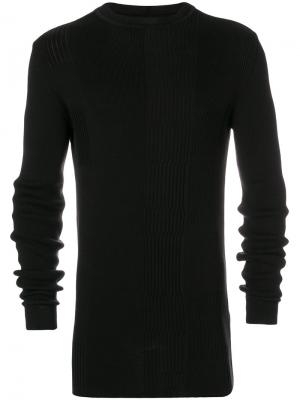 Трикотажный свитер в рубчик Rick Owens. Цвет: чёрный