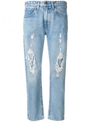 Укороченные джинсы с рваными деталями Levis: Made & Crafted Levi's:. Цвет: синий