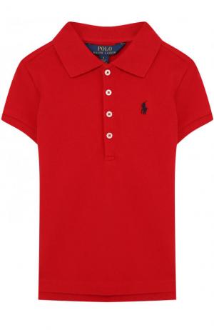 Хлопковое поло с логотипом бренда Polo Ralph Lauren. Цвет: красный