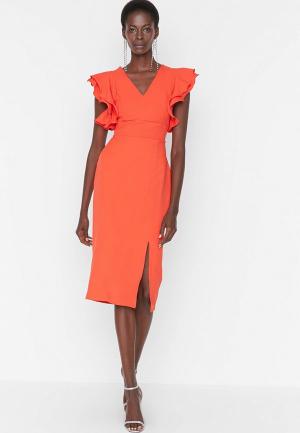 Платье Trendyol. Цвет: оранжевый