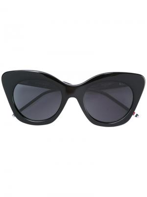 Большие солнцезащитные очки Thom Browne Eyewear. Цвет: чёрный