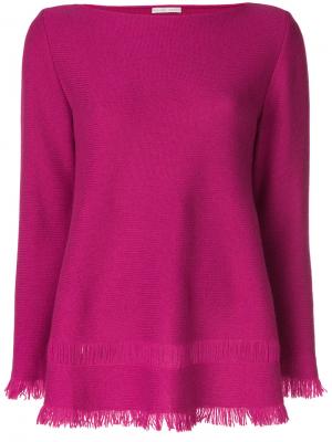Расклешенный свитер с бахромой Borgo Asolo. Цвет: розовый и фиолетовый