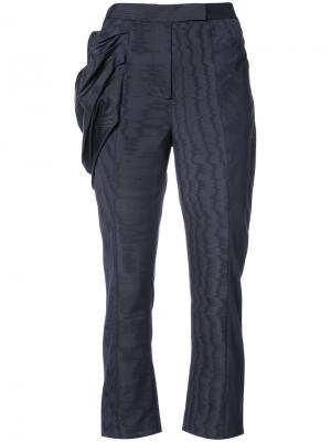 Прямые брюки с декоративной драпировкой Rosie Assoulin. Цвет: синий