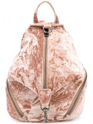 Бархатный рюкзак на молнии Rebecca Minkoff. Цвет: розовый и фиолетовый