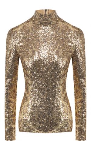 Приталенная водолазка с пайетками Dolce & Gabbana. Цвет: золотой
